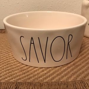 Rae Dunn XL SAVOR dog bowl